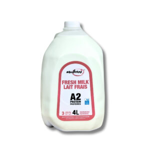 Modhani A2 Milk 3.25% Pasteurized 4L jug Canadian dairy